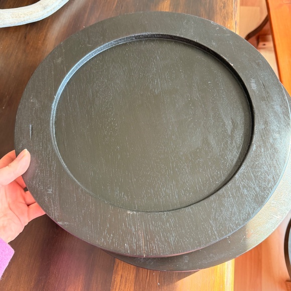 4 wooden pottery barn chargers - Picture 3 of 16